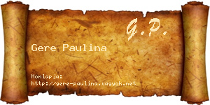 Gere Paulina névjegykártya